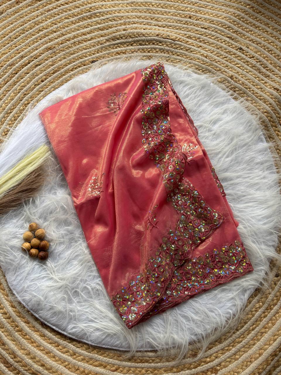 Party Wear Tissue Silk Saree