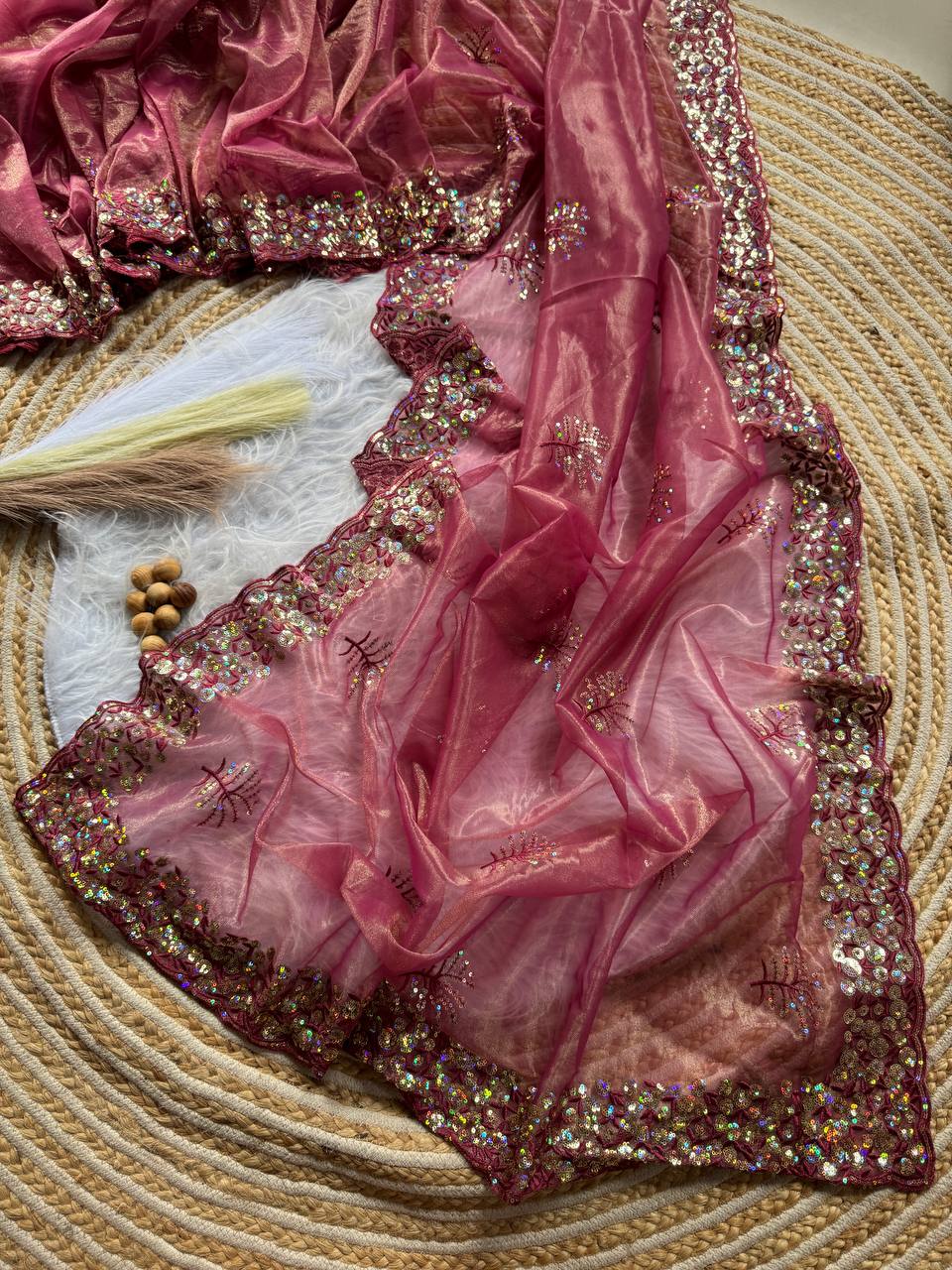 Party Wear Tissue Silk Saree