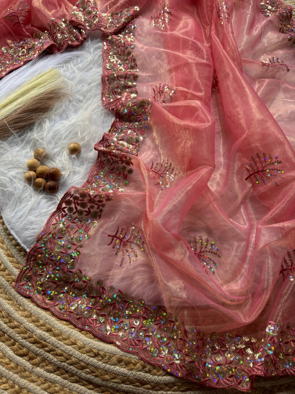 Party Wear Tissue Silk Saree