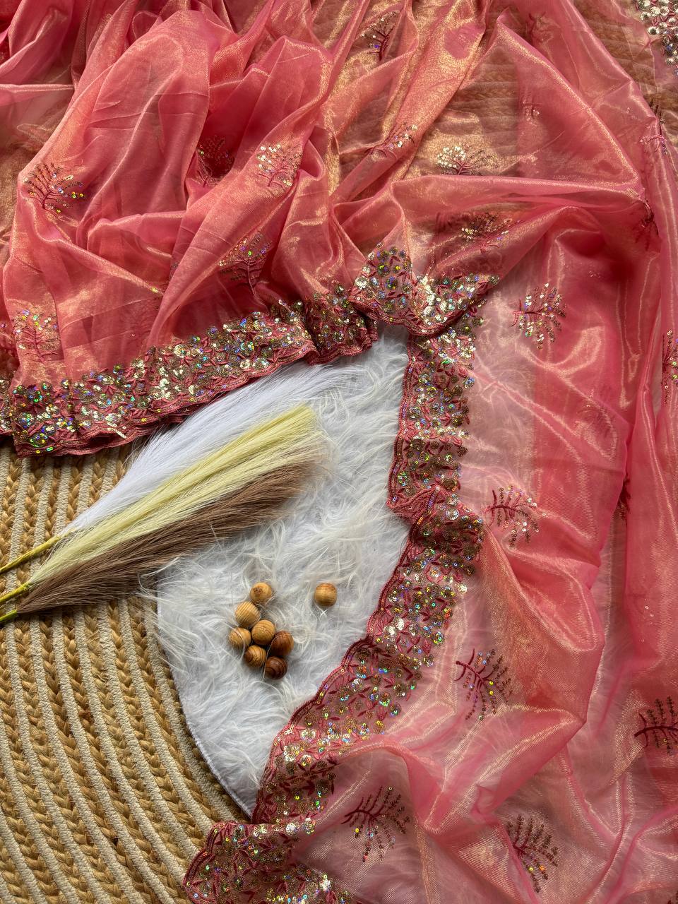 Party Wear Tissue Silk Saree