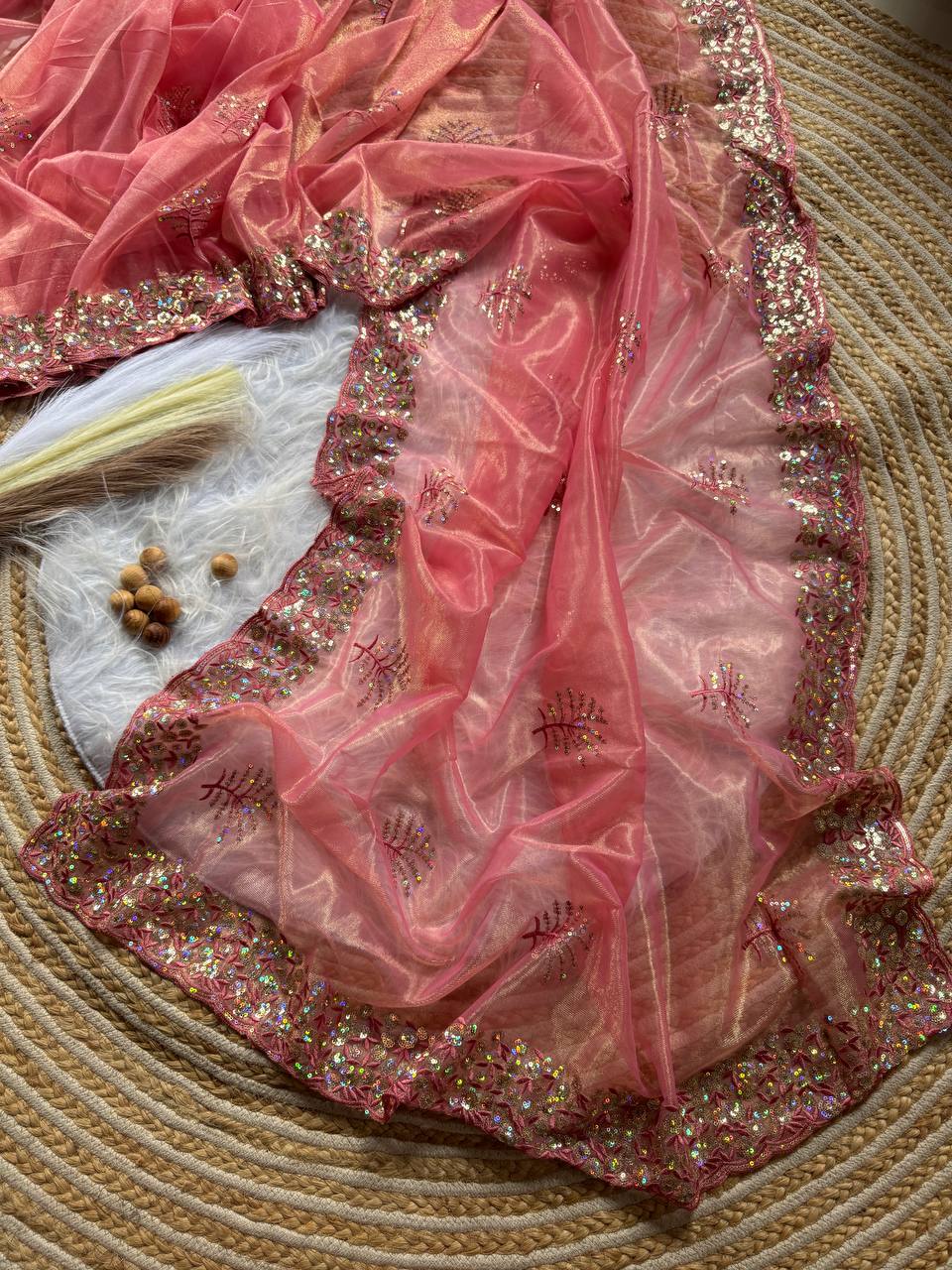 Party Wear Tissue Silk Saree