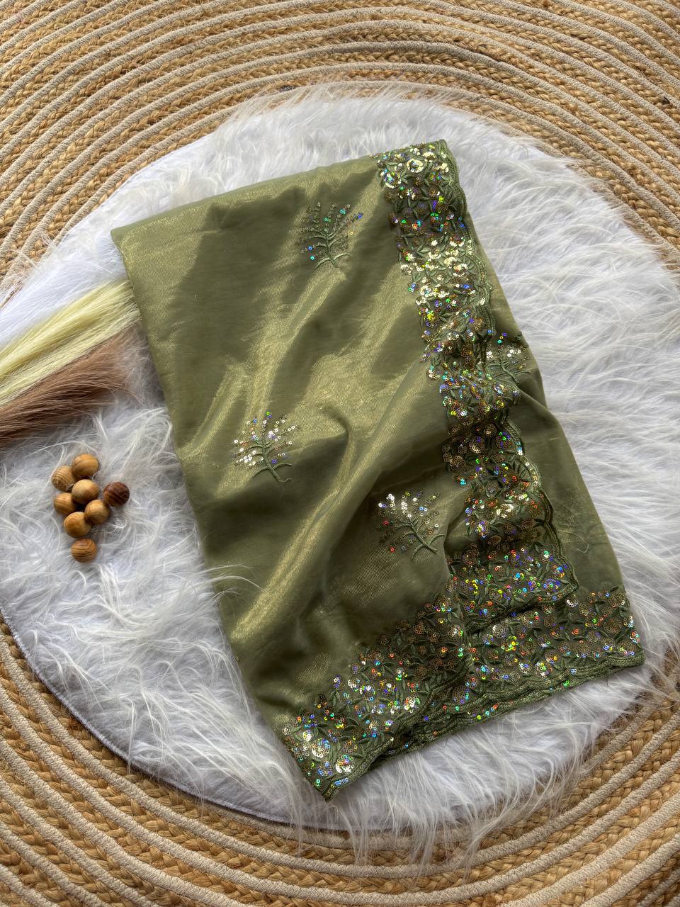 Party Wear Tissue Silk Saree