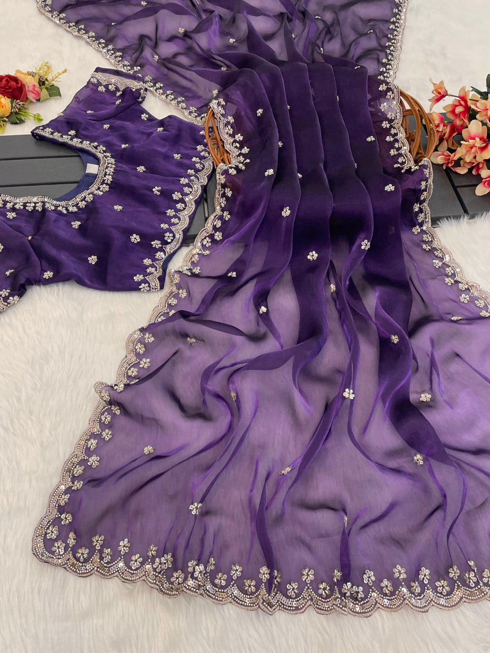 Party Wear Zimmy Choo Silk Saree With Color Option