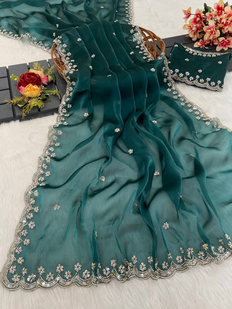 Party Wear Zimmy Choo Silk Saree With Color Option