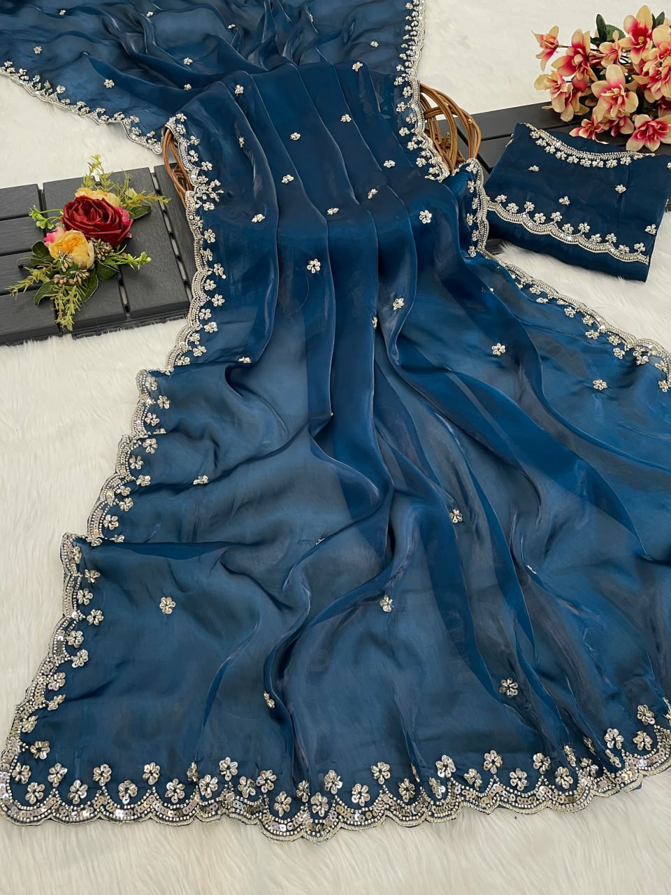 Party Wear Zimmy Choo Silk Saree With Color Option