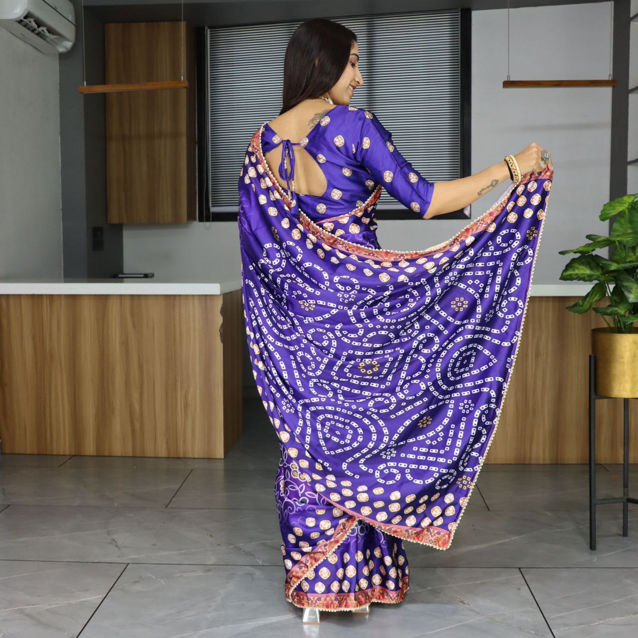 Patola Printed Japan Satin Saree