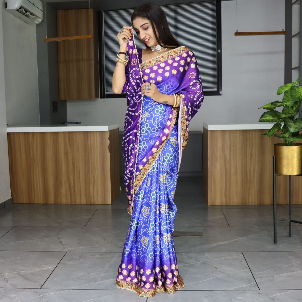 Patola Printed Japan Satin Saree