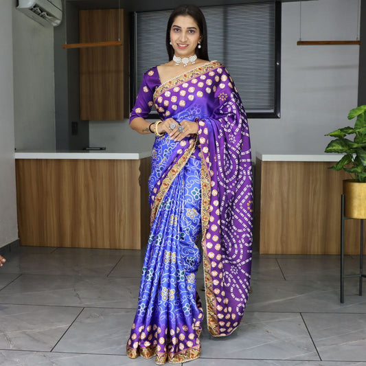 Patola Printed Japan Satin Saree