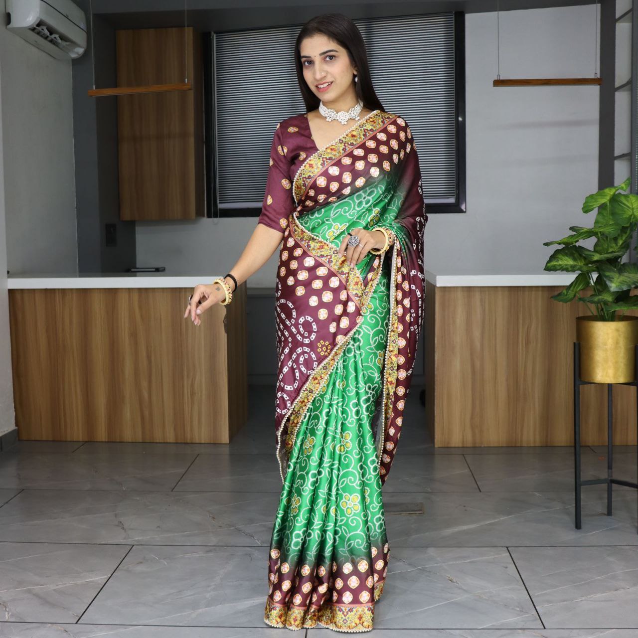 Patola Printed Japan Satin Saree