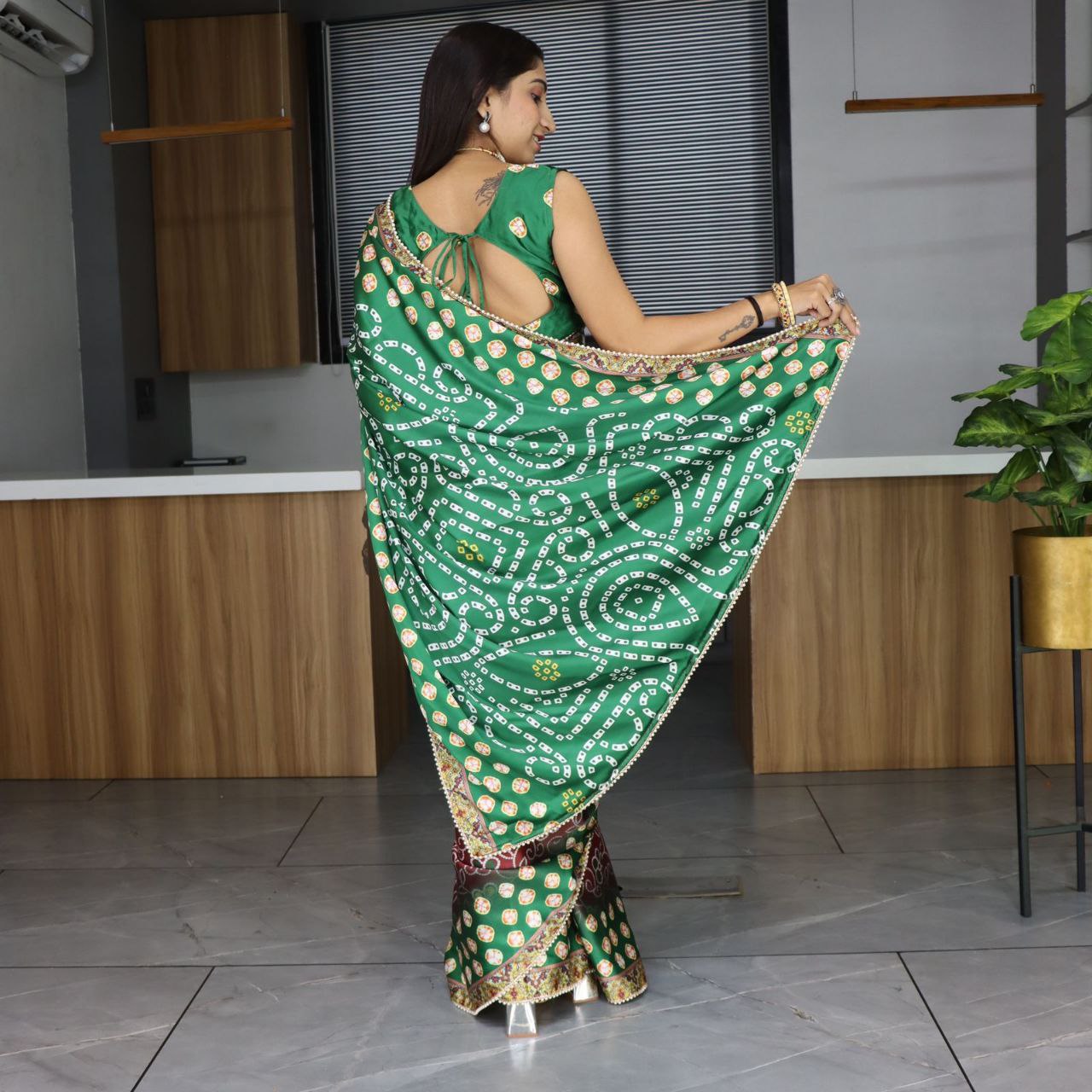 Patola Printed Japan Satin Saree