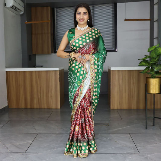 Patola Printed Japan Satin Saree