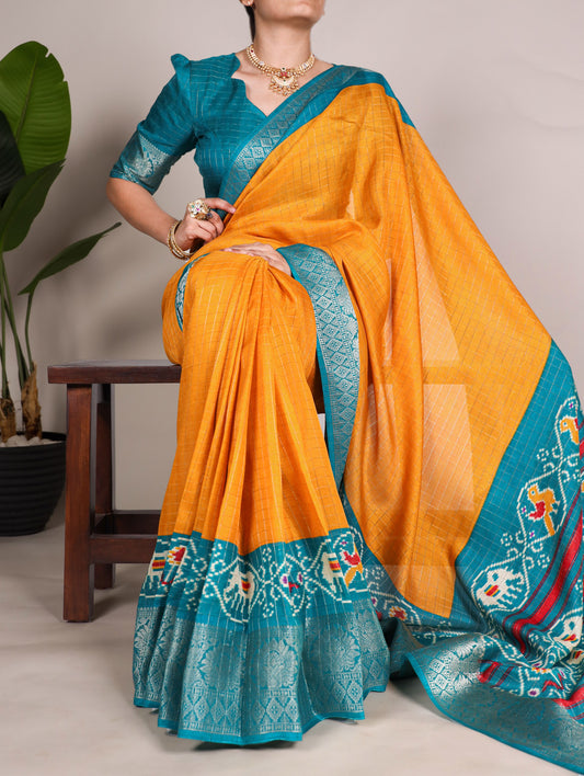 Patola Printed Tussar Silk Saree