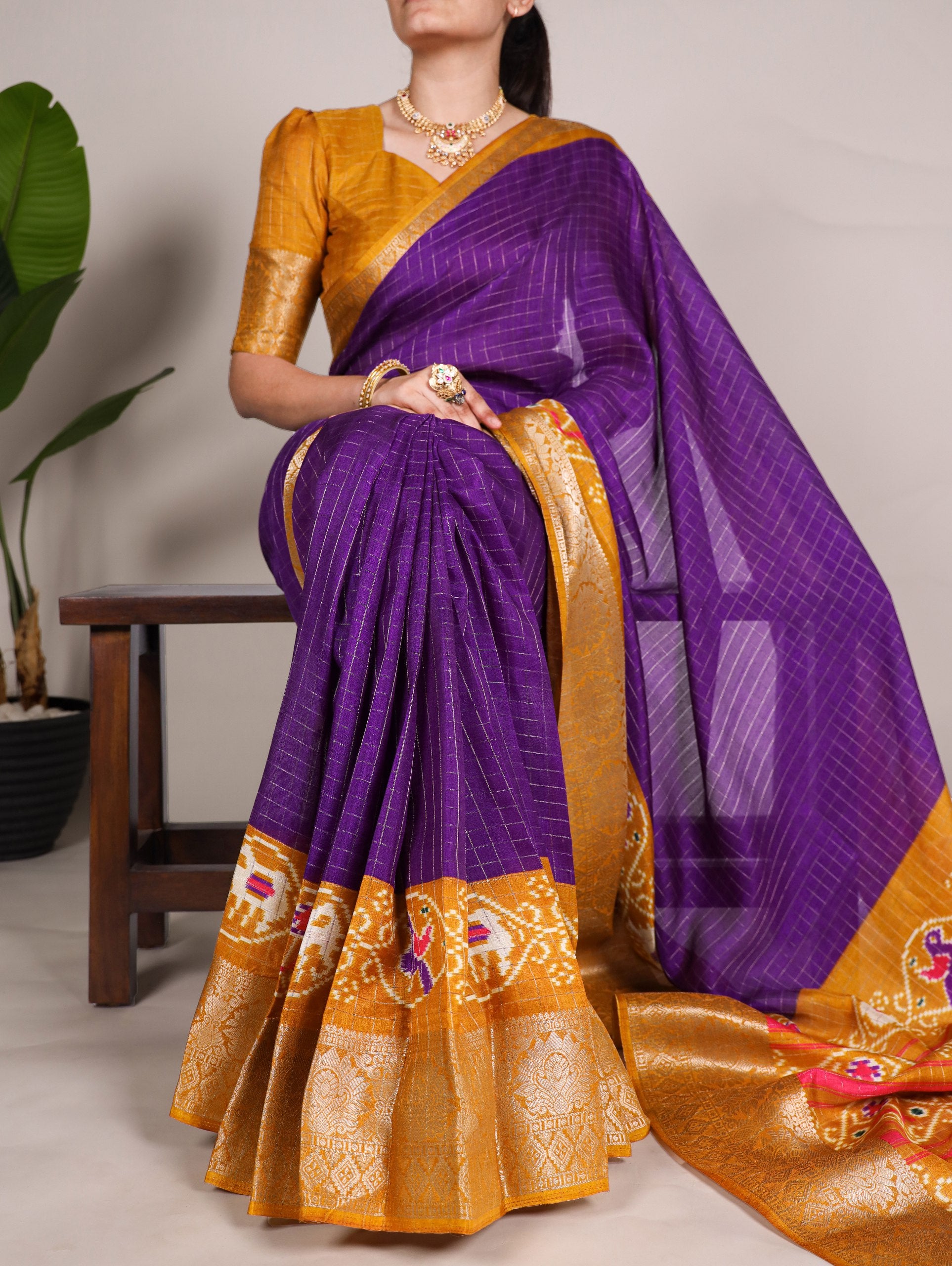 Patola Printed Tussar Silk Saree