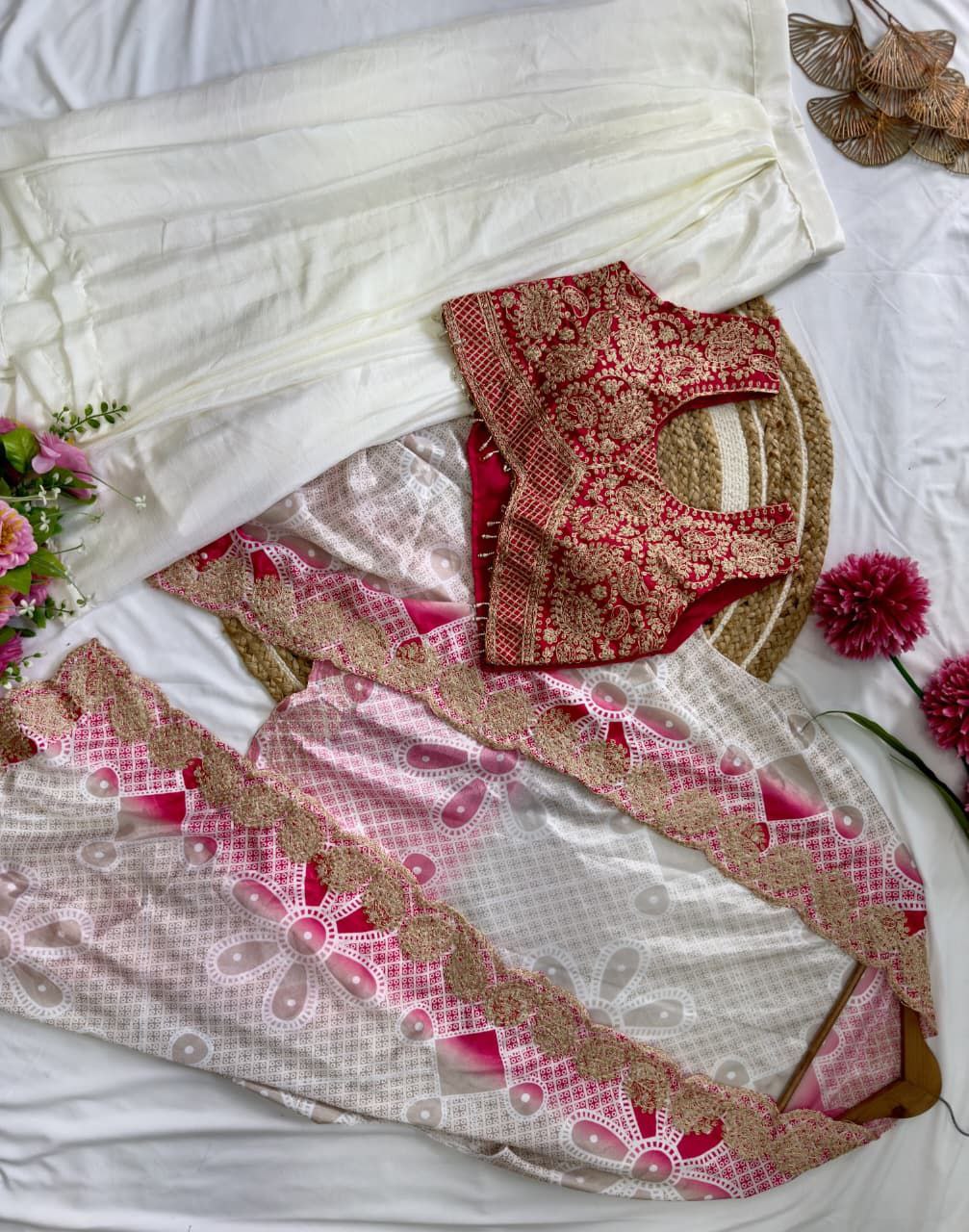 Pink Designer Indo-Western Draped Saree Set