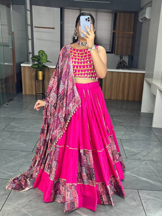 Pink Designer Navaratri Wear Lehenga Choli