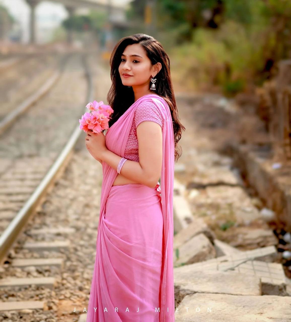 Pink Designer Soft Georgette Saree