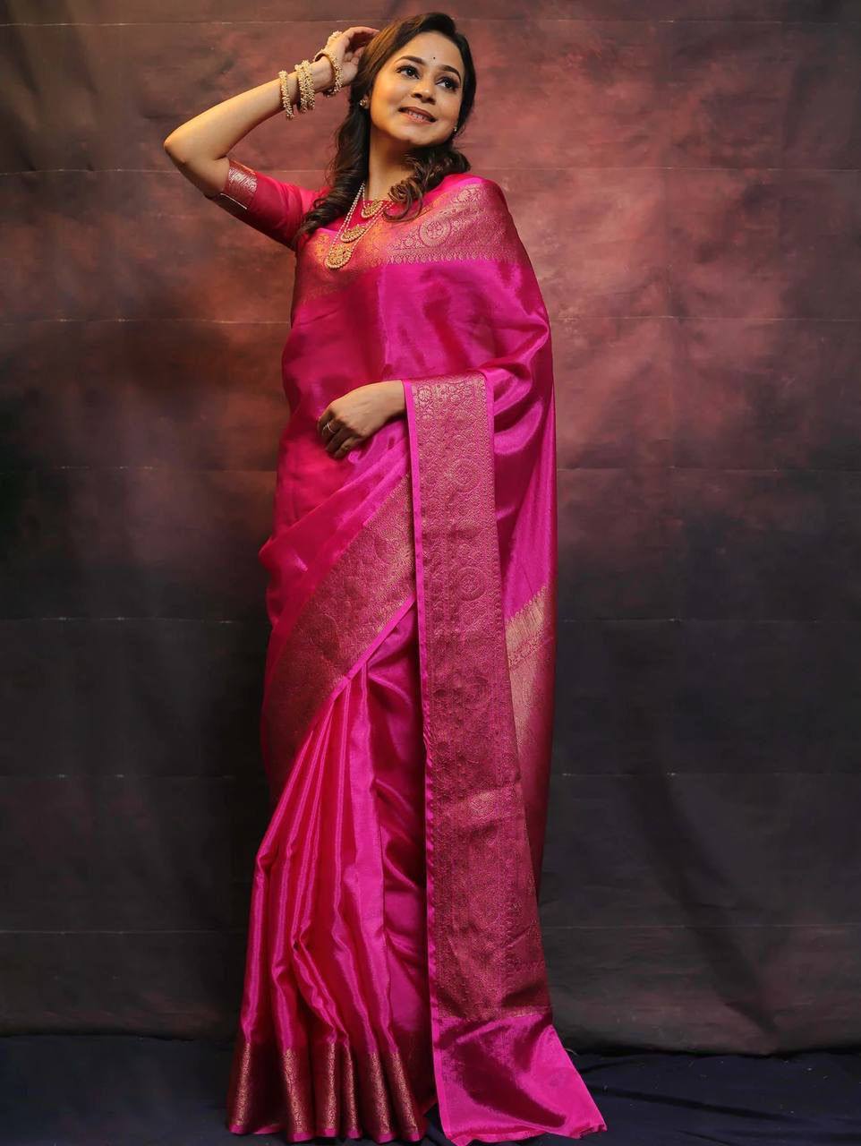 Pink Wedding Wear Banarasi Saree