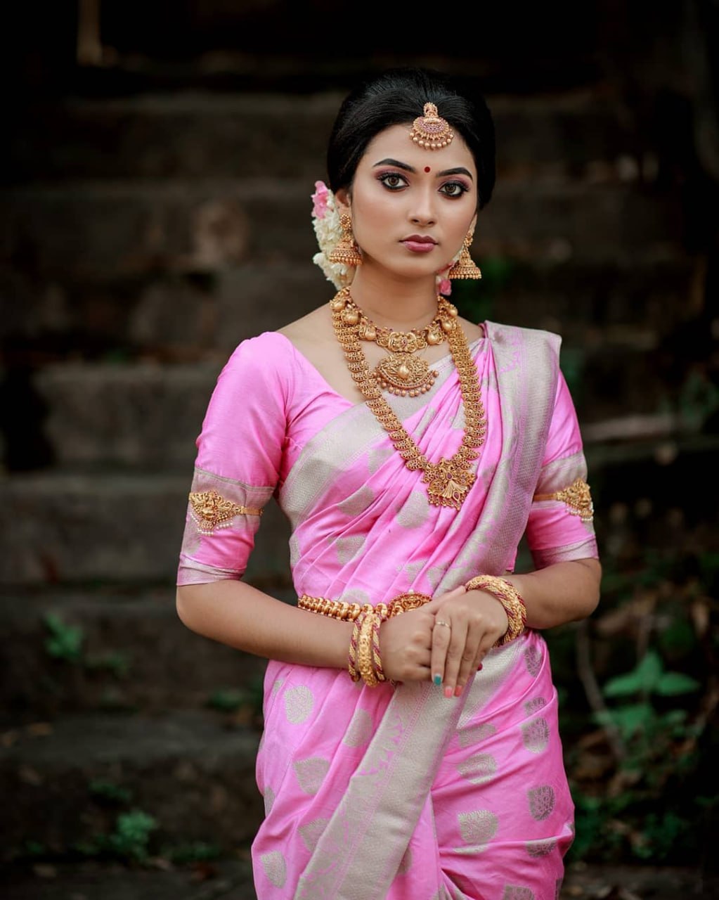 Pink Wedding Wear Banarasi Saree