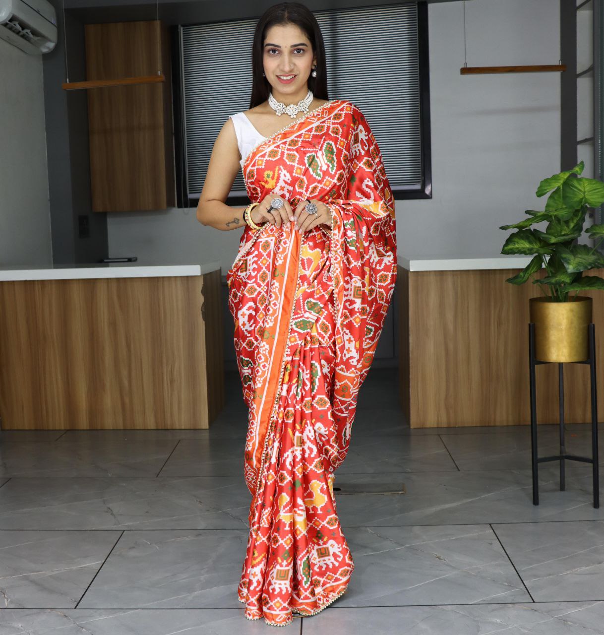 Printed Japan Satin Saree