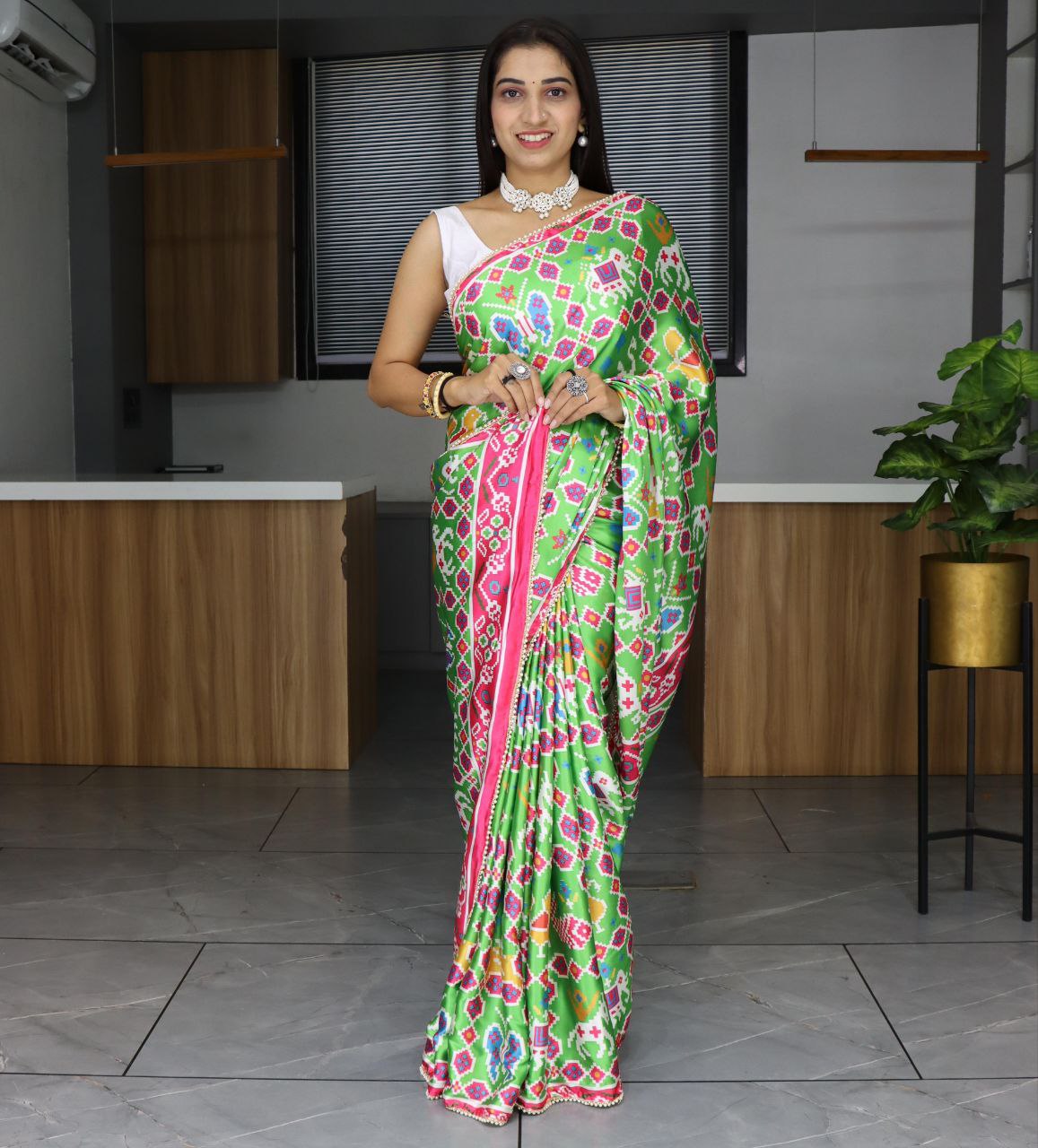 Printed Japan Satin Saree