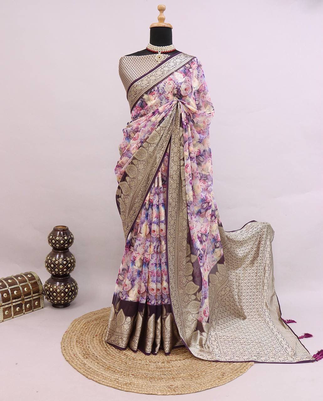 Pure Weaving Georgette Silk Saree