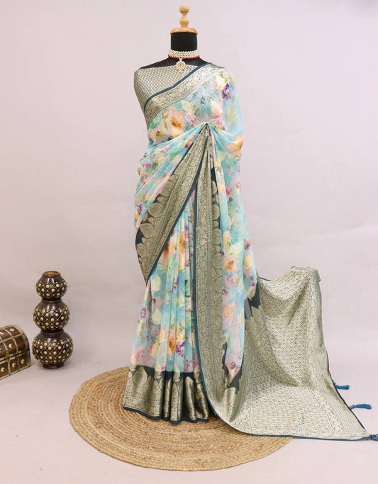 Pure Weaving Georgette Silk Saree