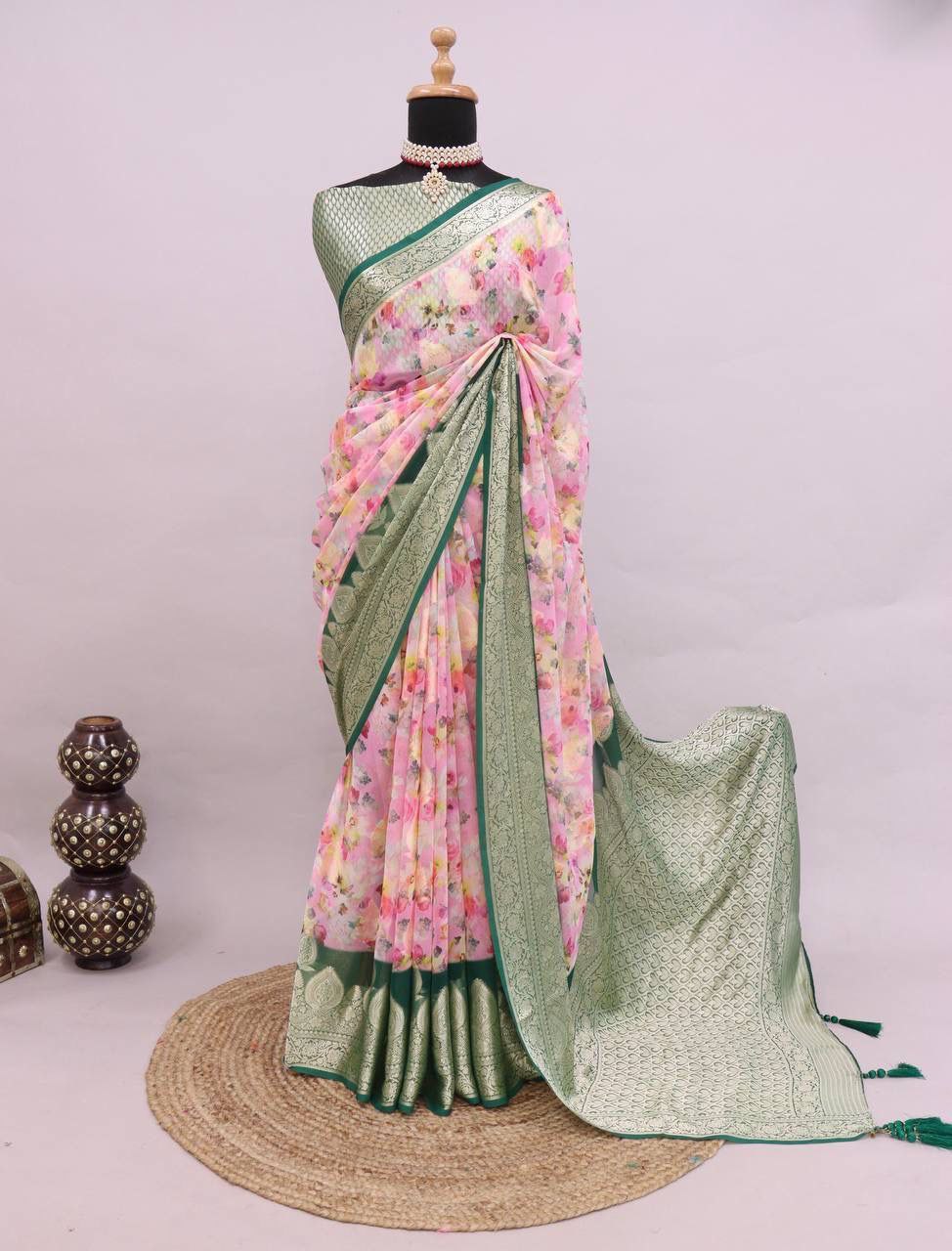 Pure Weaving Georgette Silk Saree