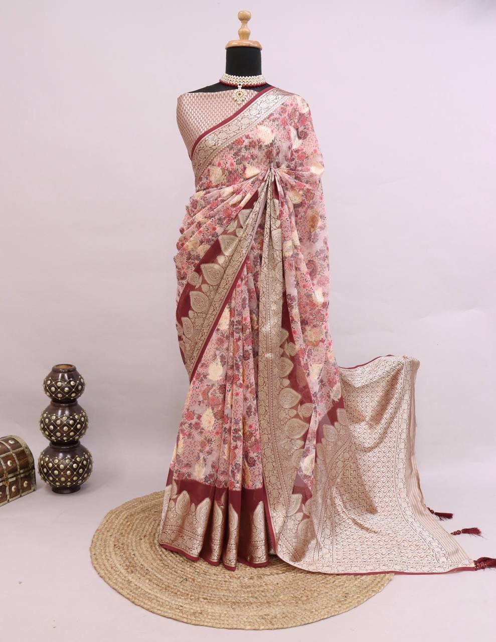 Pure Weaving Georgette Silk Saree