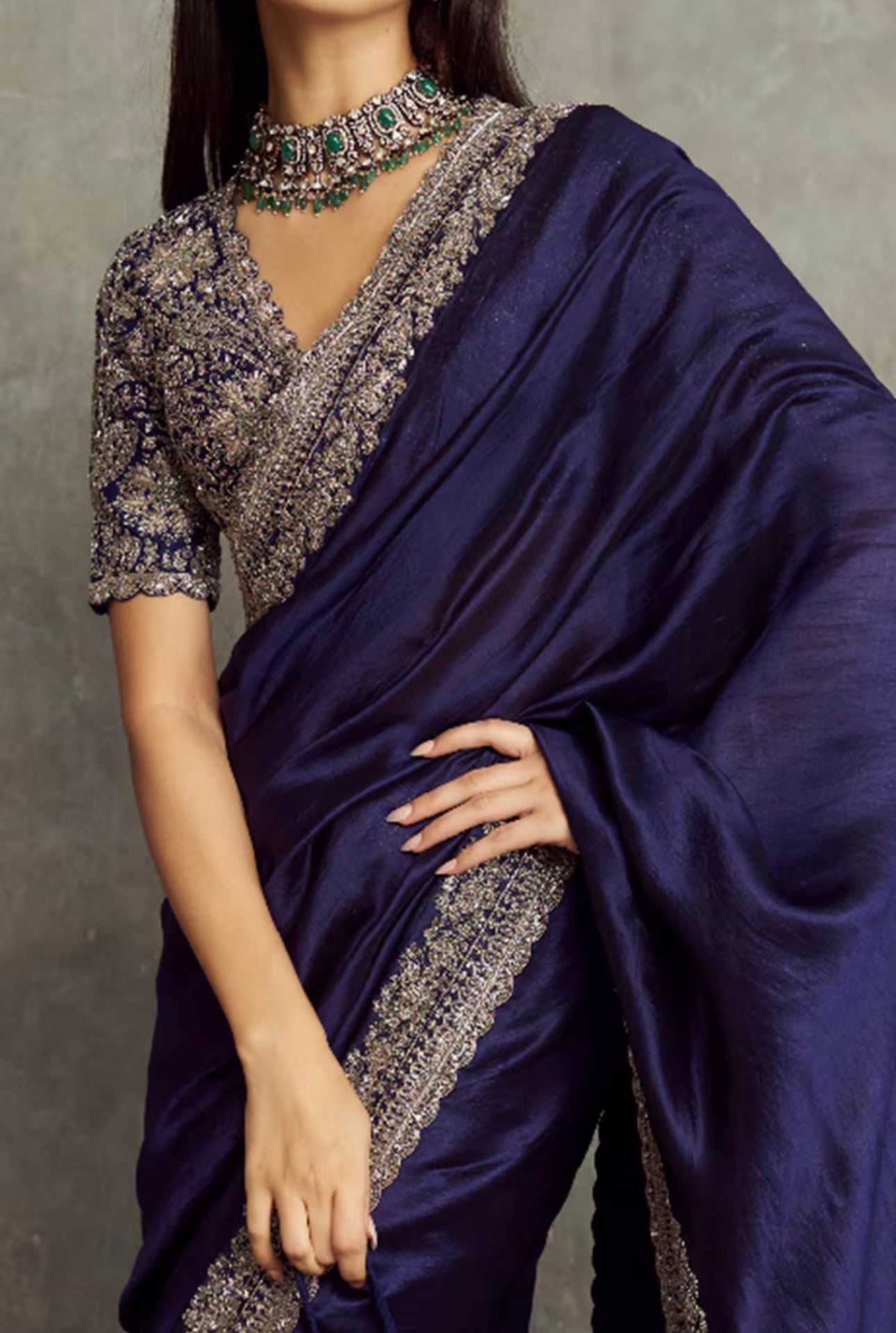 Purple Stylish Zarkhan Worked Space Silk Saree | Wedding Wear Sarees