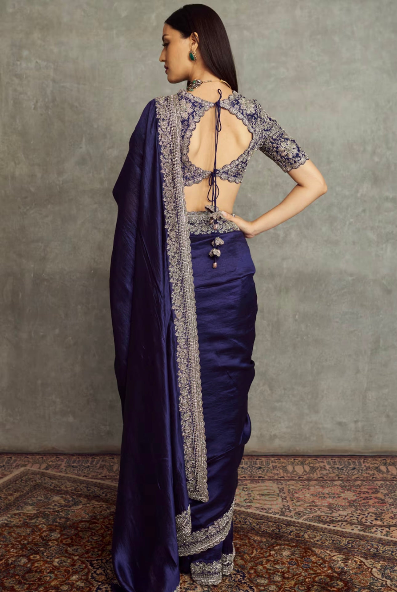 Purple Stylish Zarkhan Worked Space Silk Saree | Wedding Wear Sarees