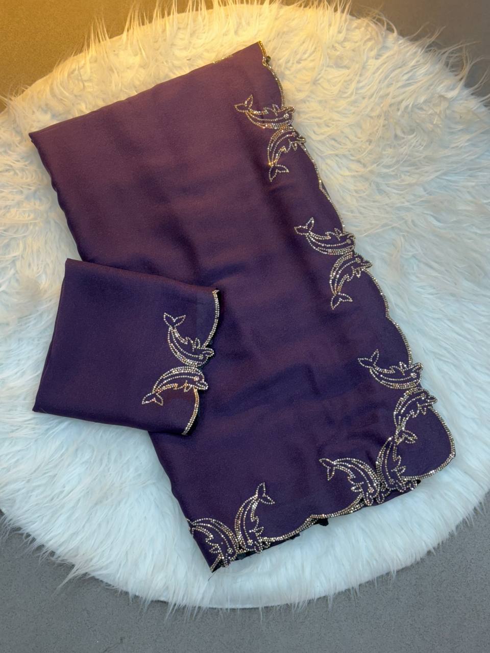 Purple Two Tone Chocolate Silk Saree