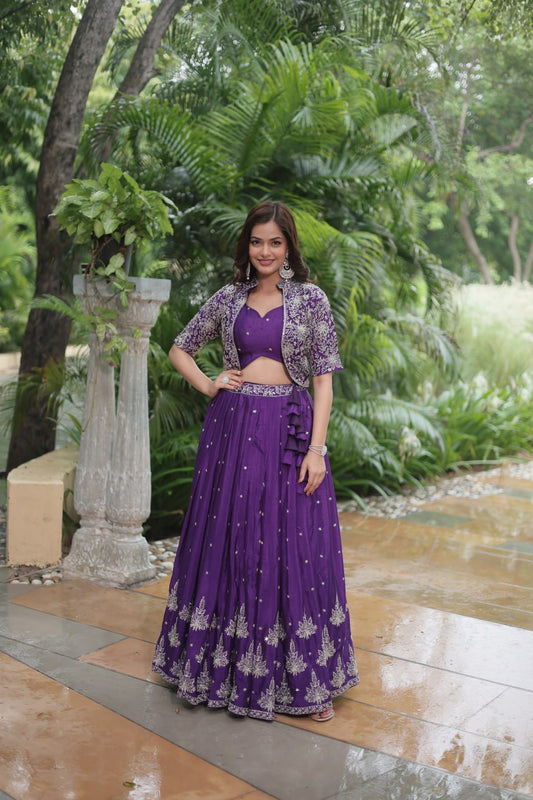 Purple Wedding Wear Lehenga Choli