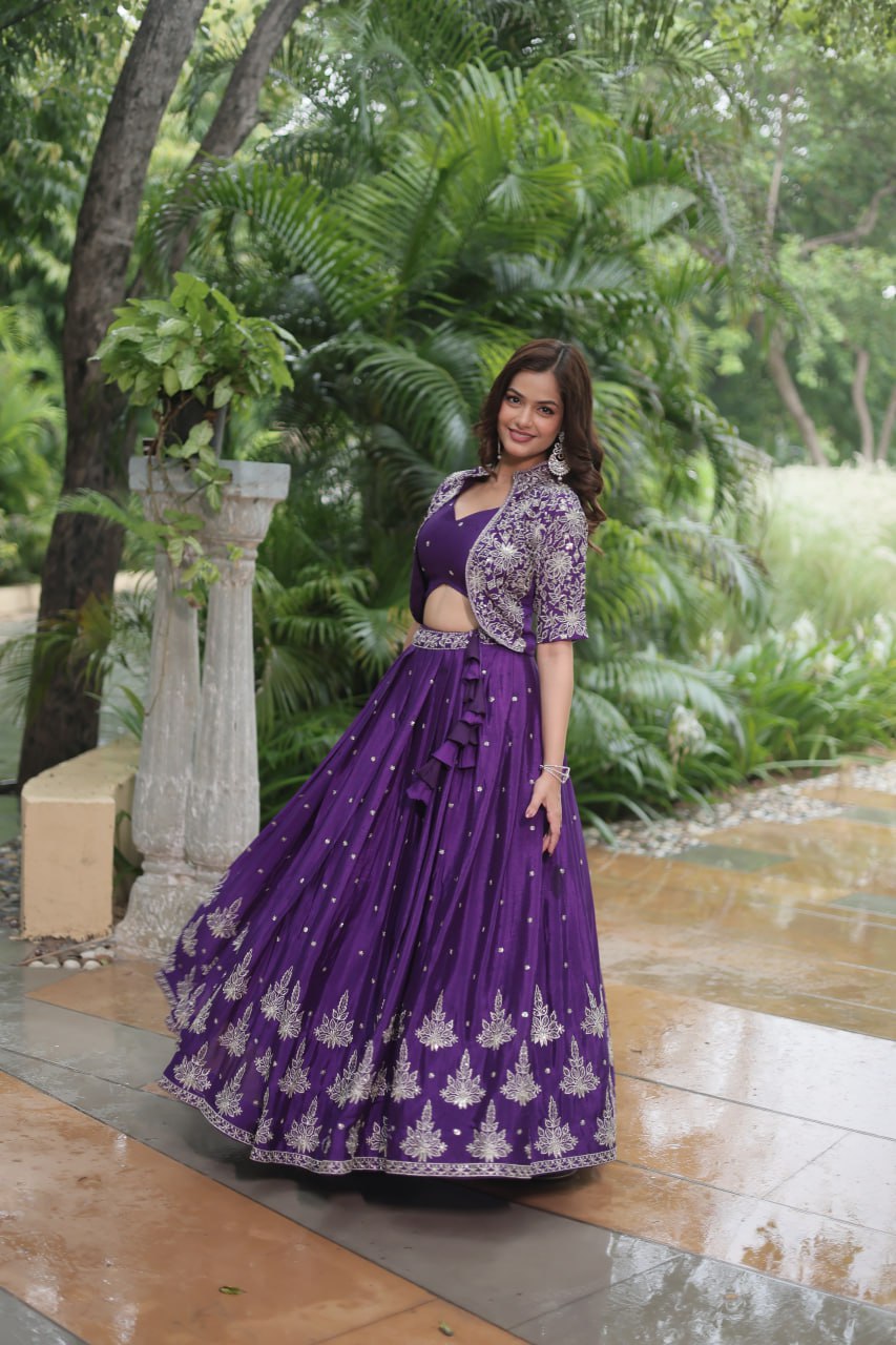 Purple Wedding Wear Lehenga Choli