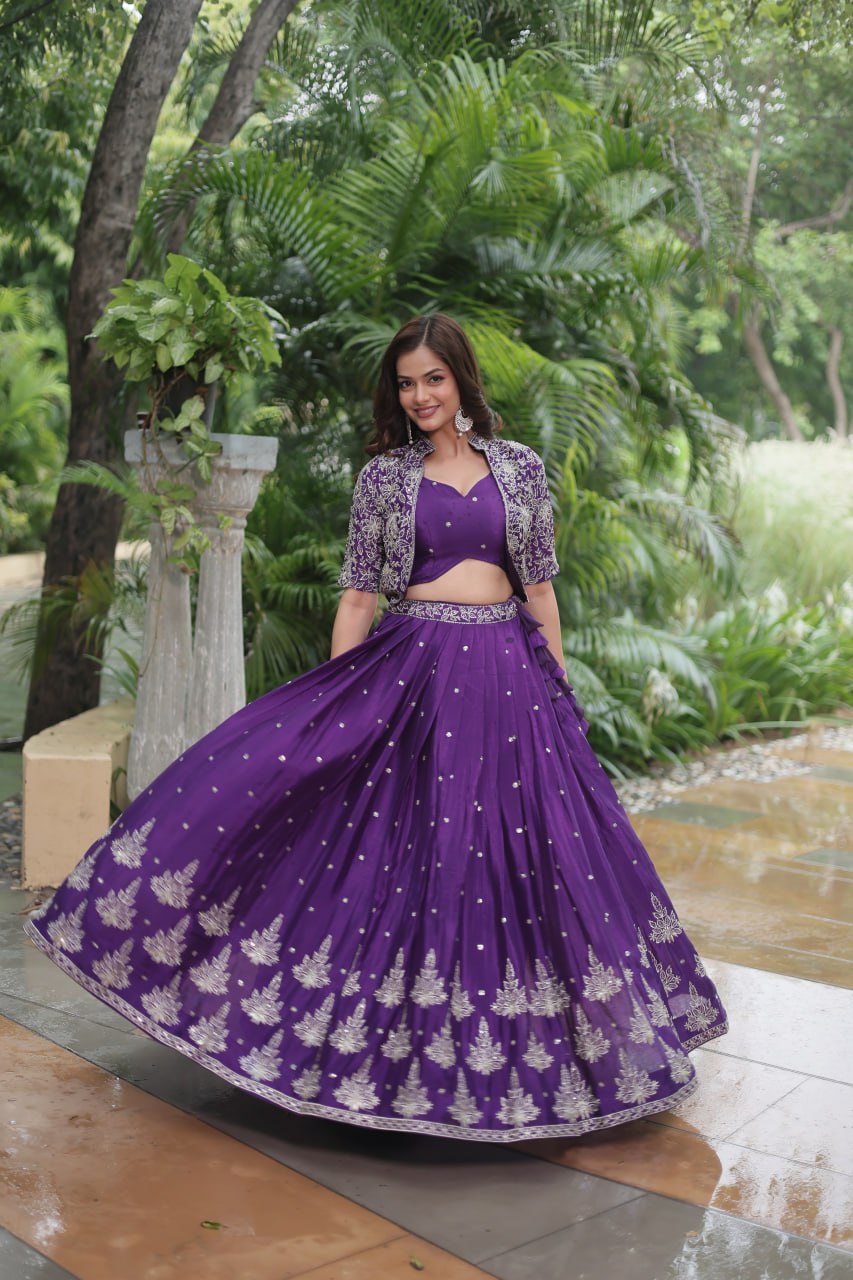 Purple Wedding Wear Lehenga Choli