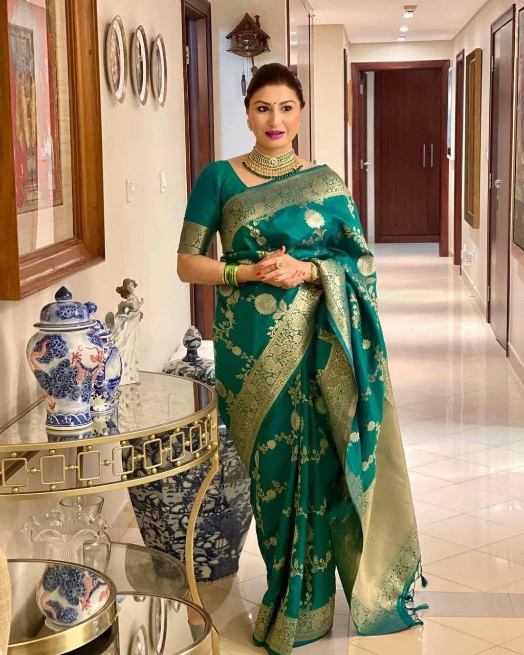 Rama Banarasi Katan Silk Saree