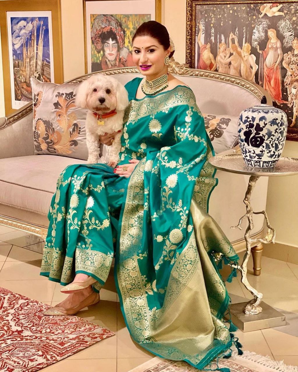 Rama Banarasi Katan Silk Saree