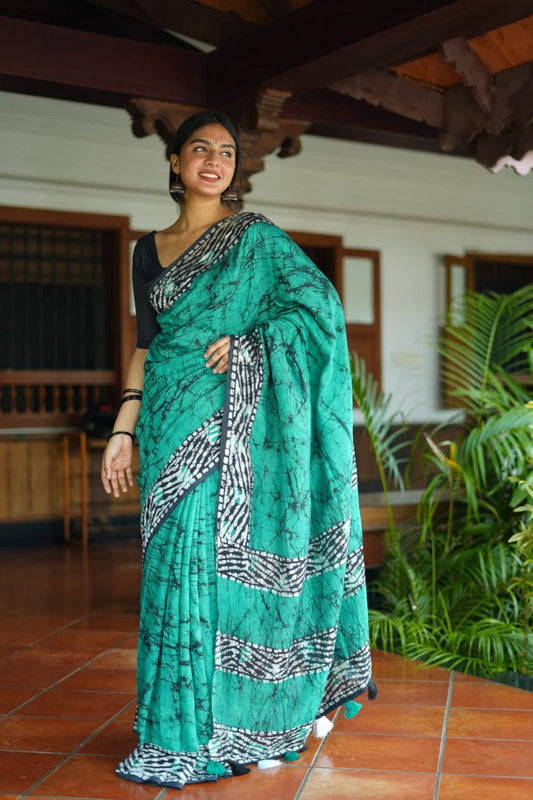 Rama Chanderi Cotton Saree