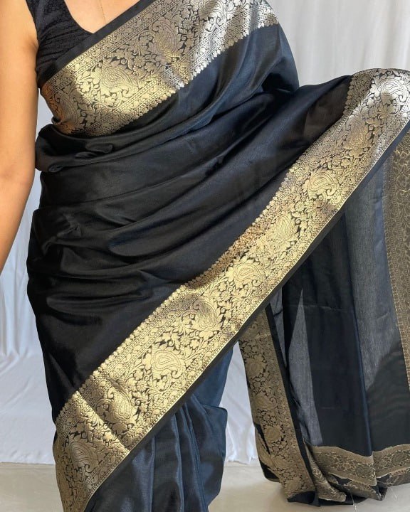 Black Traditional Banarasi Saree