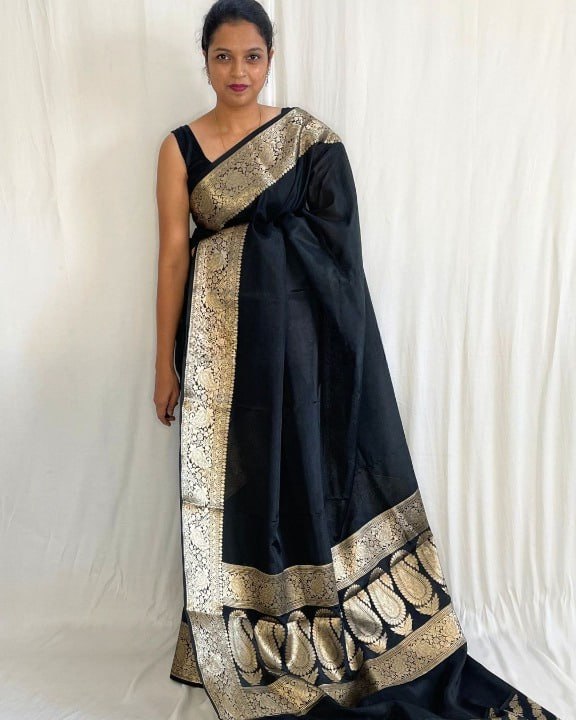 Black Traditional Banarasi Saree