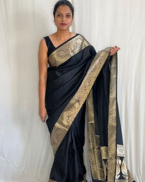 Black Traditional Banarasi Saree