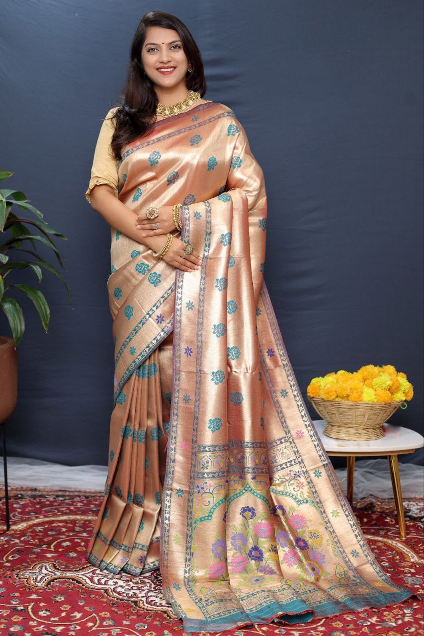 Rama Traditional Paithani Handloom Silk Saree