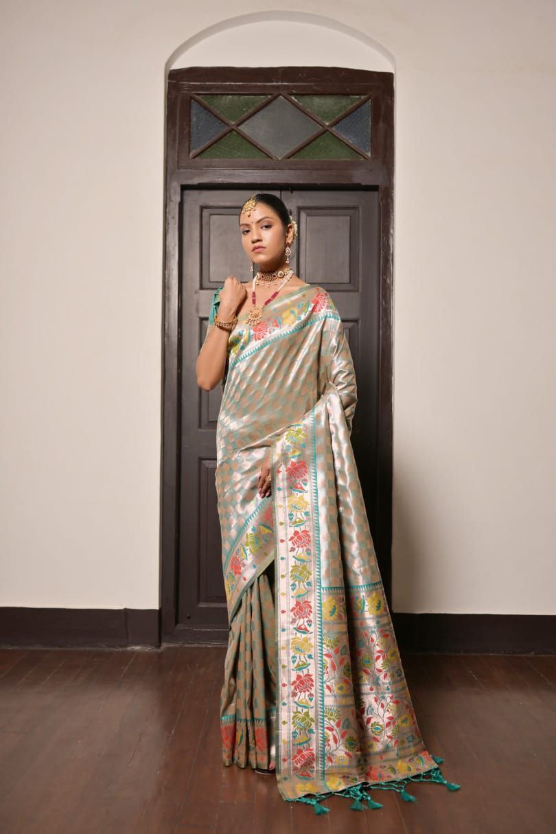 Rama Traditional Paithani Silk Saree