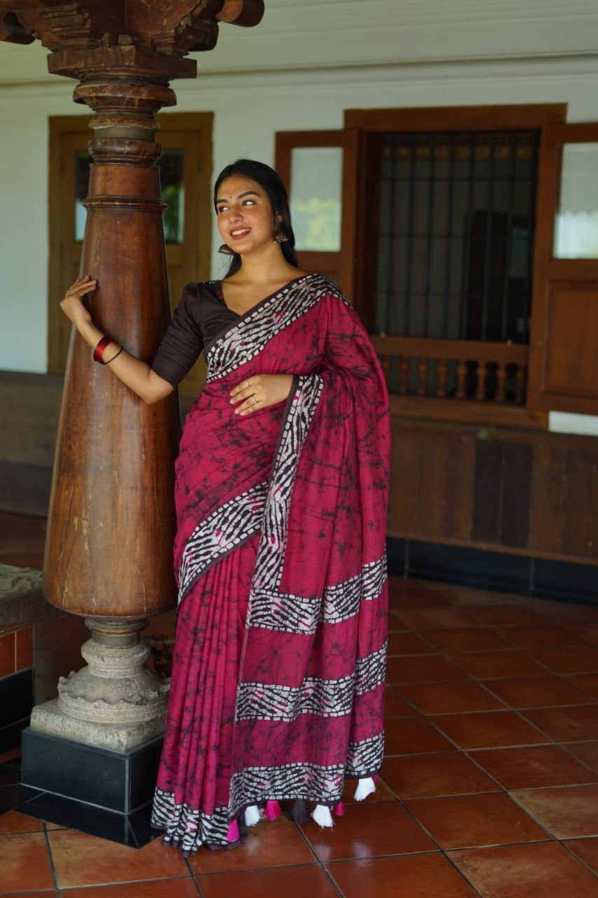 Rani Chanderi Cotton Saree