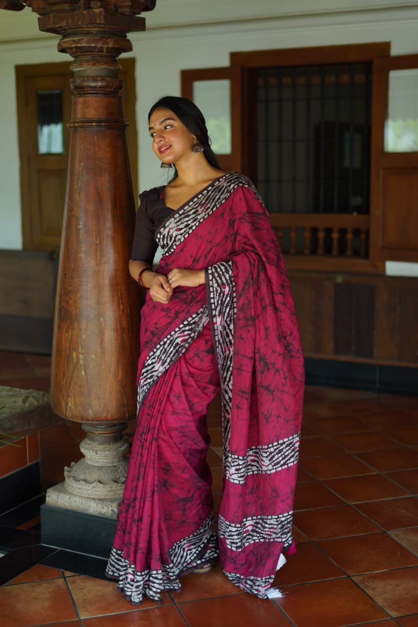 Rani Chanderi Cotton Saree