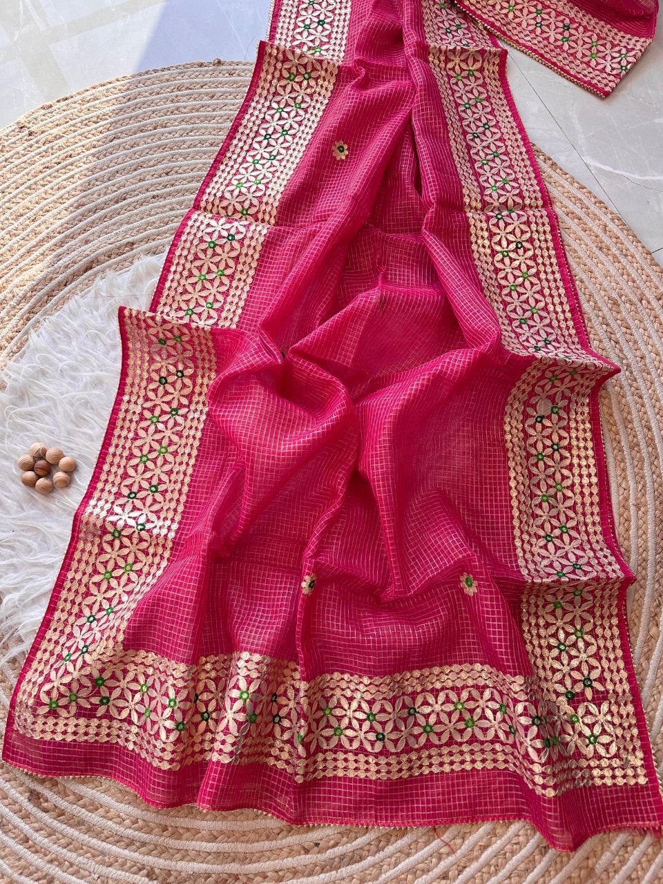 Rani Designer Kota Doriya Saree