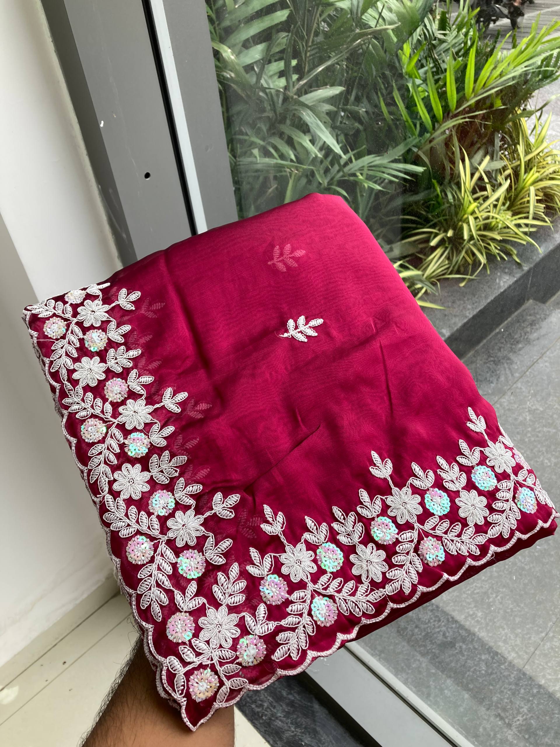 Mulberry Party Wear Soft Rangoli  Silk Saree