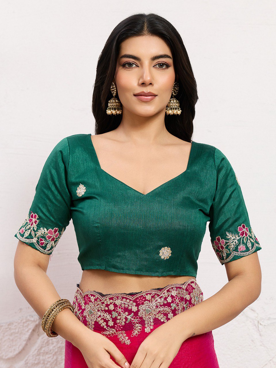 Rani Pink Party Wear Soft Space Silk Saree