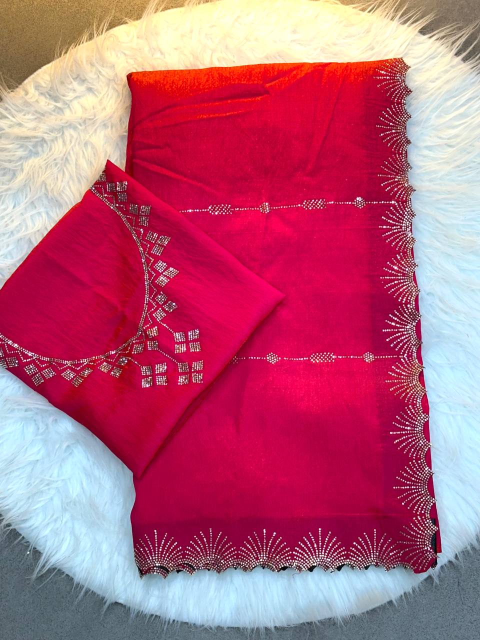 Rani Pink Two Tone Chocolate Silk Saree