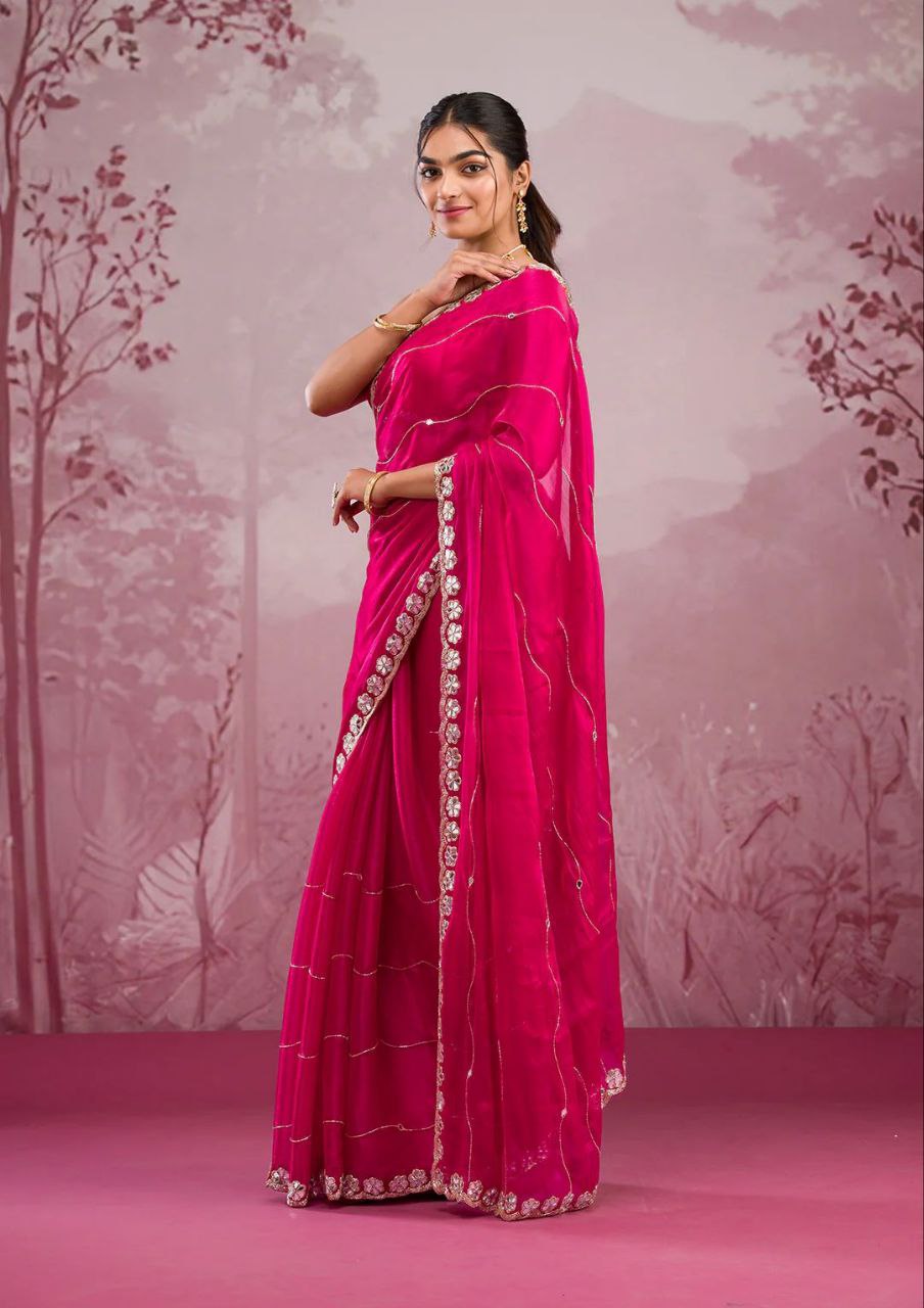 Red Designer Zimmy Choo Saree