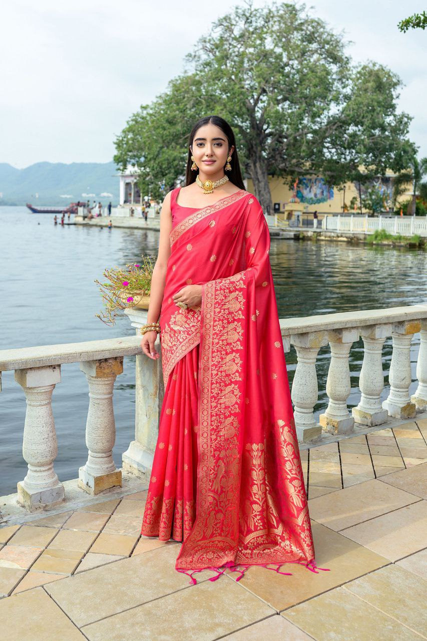 Red Wedding Soft Silk Saree